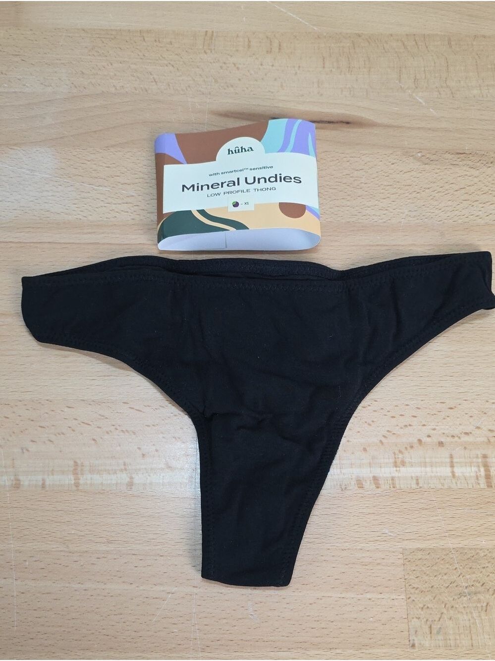 Huha Mineral Undies Low Profile Thong - Black XS